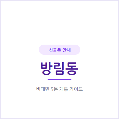광주 방림동 선불폰, 개통 전 알아야 할 3단계
