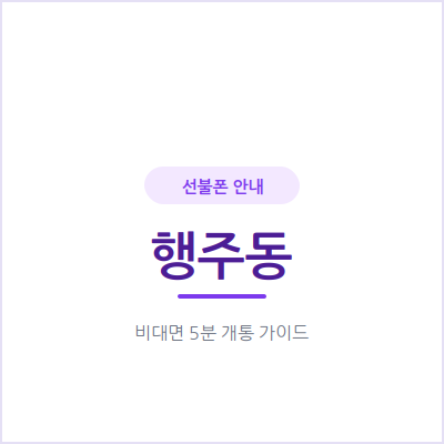 고양 행주동 선불폰, 외국인등록증 하나로 체류 기간만큼만 쓰는 번호를 만들어요