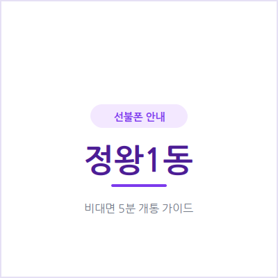 시흥 정왕1동 선불폰, 자녀나 어르신 명의로 회선을 따로 두고 싶으신가요?